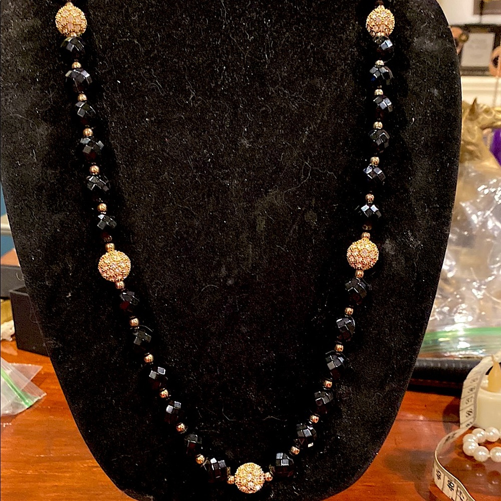 Kate Spade  New York Beautiful Black Necklace with Rhinestone Crystal Balls.